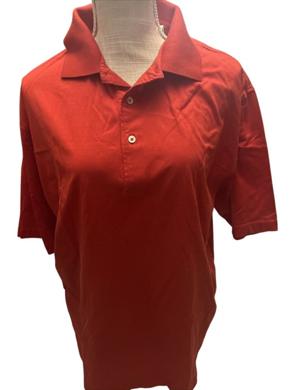 Fairway & Greene Mens Red Polo Shirt L/G 100% Cotton Golf Top Casual Wear